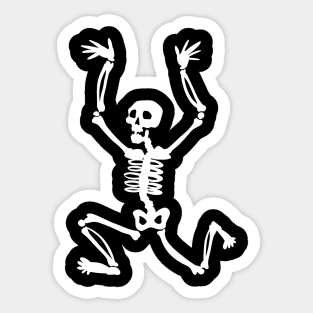 Running Skeleton White Silhouette Sticker